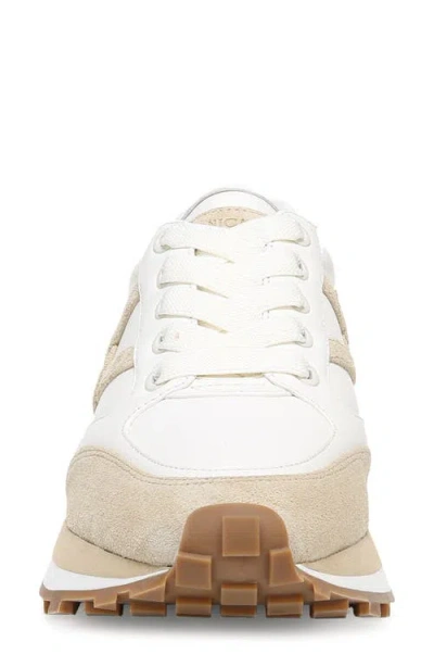 Veronica Beard Valentina Mixed Leather Retro Sneakers In White