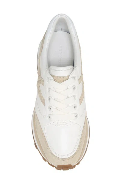 Veronica Beard Valentina Mixed Leather Retro Sneakers In White