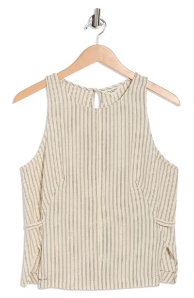 Max Studio Pinstripe Tie Back Tank In Multi