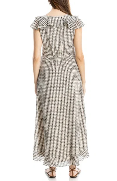 Max Studio Flutter Sleeve Maxi Dress In Multi