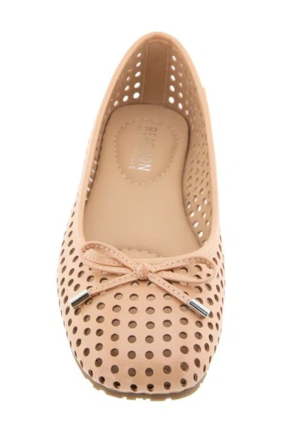 Reaction Kenneth Cole Elstree Perforated Ballet Flat In Orange