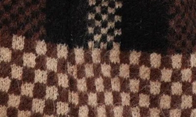 Cyrus Plaid Zip Knit Coat In Multi