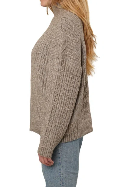 Cyrus Turtleneck Oversize Sweater In Brown