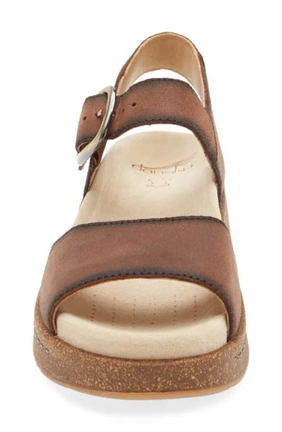 Dansko Bianca Platform Wedge Sandal In Brown