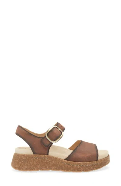 Dansko Bianca Platform Wedge Sandal In Brown