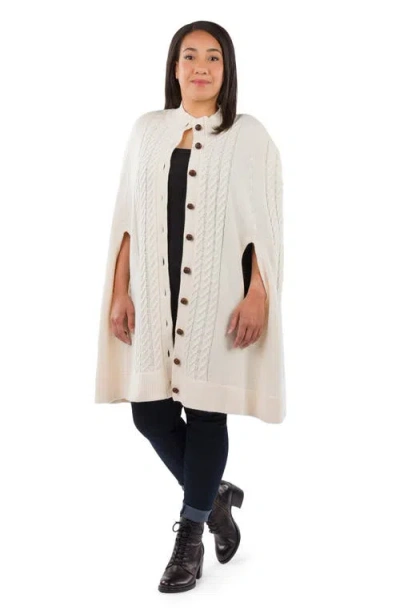 Patricia Nash Cable Knit Cape In White