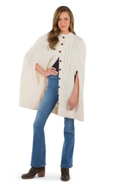 Patricia Nash Cable Knit Cape In White