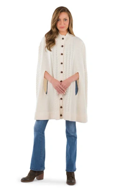 Patricia Nash Cable Knit Cape In White