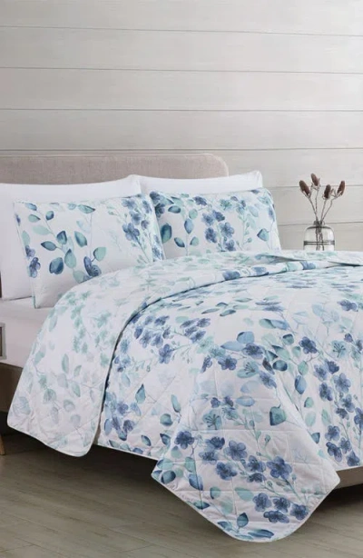 Woven & Weft Watercolor Leaves Quilt & Sham Set In Multi