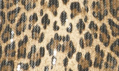 Le Lis Leopard Sequin Micro Shorts In Brown