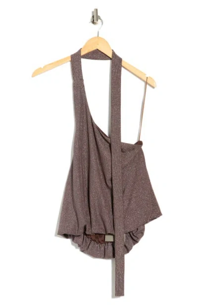 Le Lis One-shoulder Tank In Brown