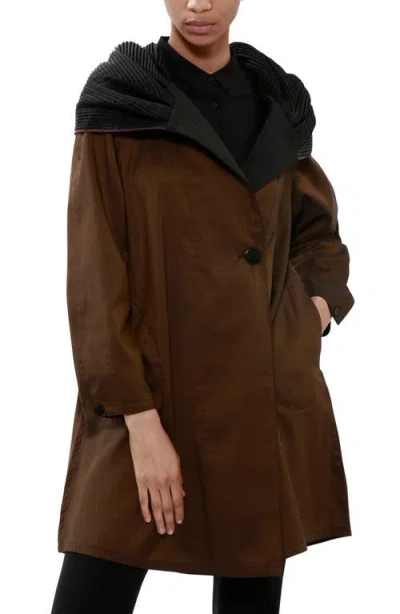 Mycra Pac Donatella Reversible Hooded Raincoat In Brown