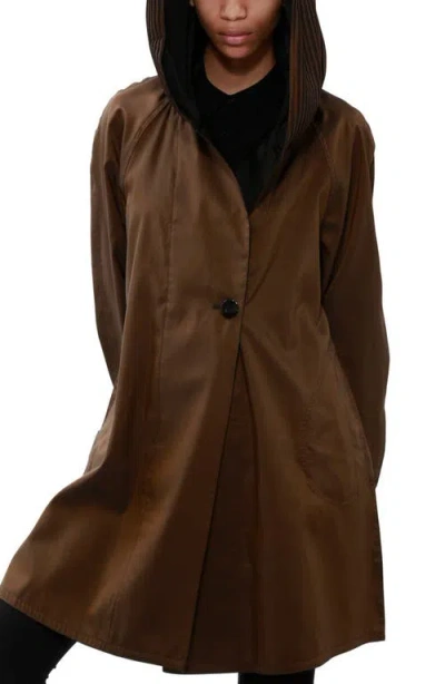 Mycra Pac Donatella Reversible Hooded Raincoat In Brown
