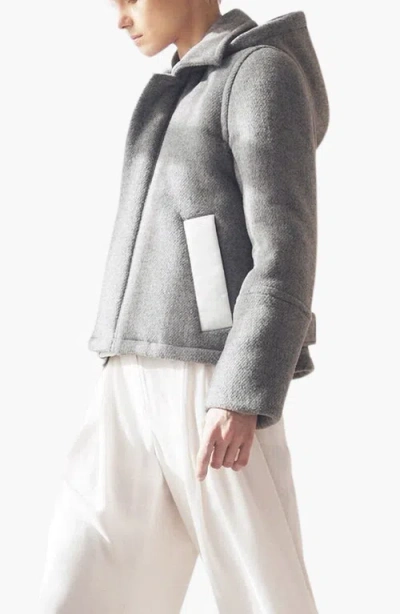 Caalo Down Wool Hooded Coat In Multi