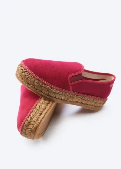 Viscata Castell Canvas Espadrille Platforms In Red