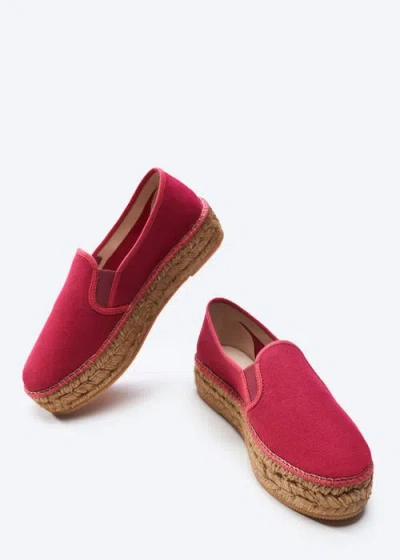 Viscata Castell Canvas Espadrille Platforms In Red