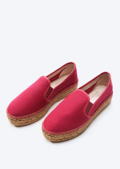 Viscata Castell Canvas Espadrille Platforms In Red