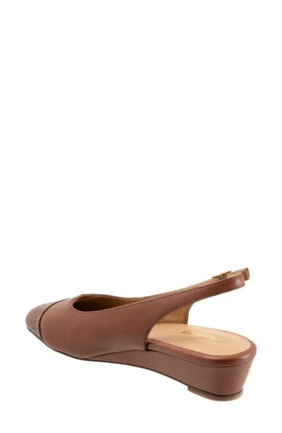 Trotters Dea Slingback Cap Toe Wedge Pump In Brown