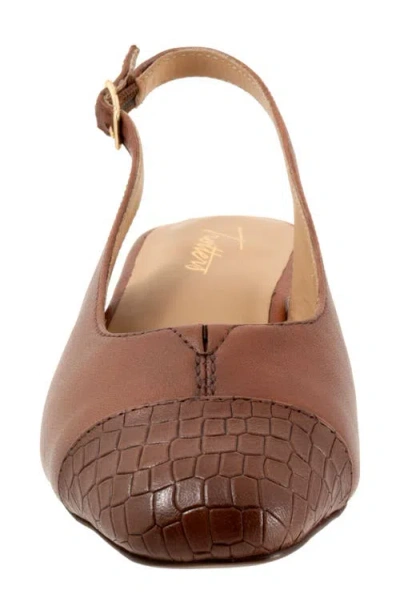 Trotters Dea Slingback Cap Toe Wedge Pump In Brown