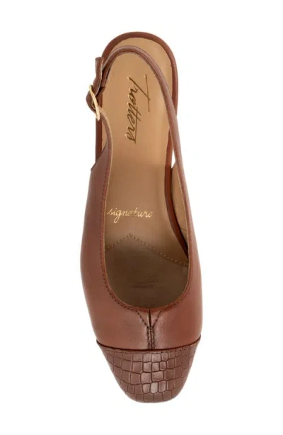Trotters Dea Slingback Cap Toe Wedge Pump In Brown