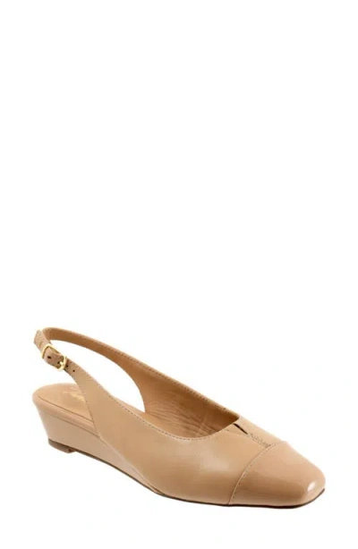 Trotters Dea Slingback Cap Toe Wedge Pump In Neutral