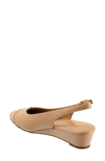 Trotters Dea Slingback Cap Toe Wedge Pump In Neutral