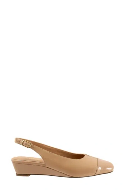 Trotters Dea Slingback Cap Toe Wedge Pump In Neutral