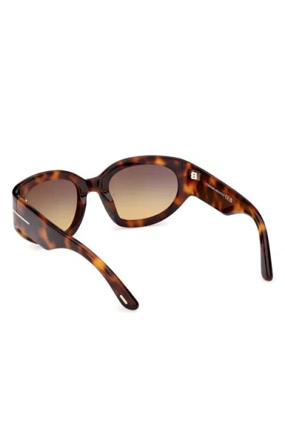 Tom Ford Arizona 53mm Gradient Rectangular Sunglasses In Brown