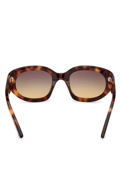 Tom Ford Arizona 53mm Gradient Rectangular Sunglasses In Brown