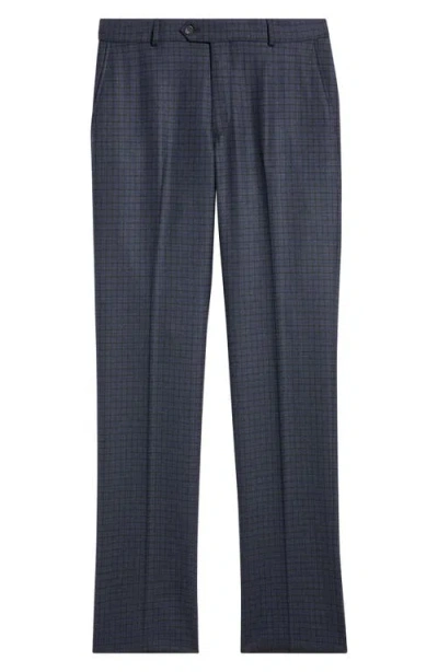 Berle Multicolor Check Wool Dress Pants In Multi