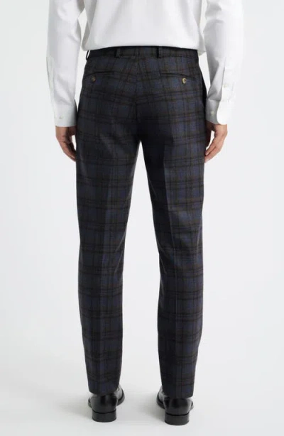 Berle Multicolor Plaid Wool Blend Dress Pants In Multi