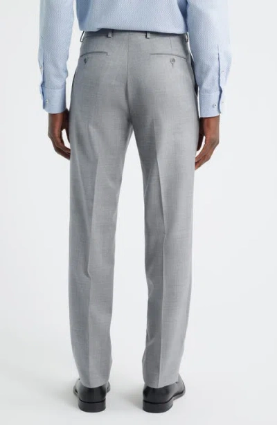 Berle Flat Front Light Grey Super 120s Wool Dress Pants In Multi