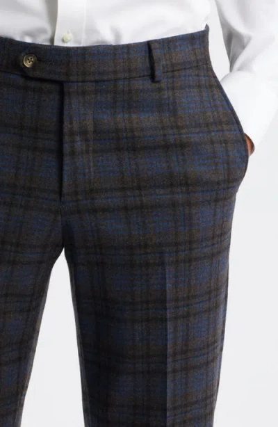 Berle Multicolor Plaid Wool Blend Dress Pants In Multi