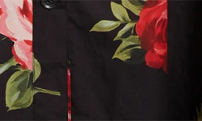 Dolce & Gabbana Belted Gathered Floral-print Cotton-poplin Midi Dress In Black