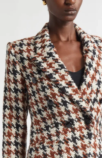 L'agence Marie Houndstooth Double Breasted Blazer In Multi