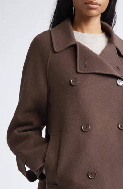 Max Mara Louise Short Wool Double Face Coat In Brown