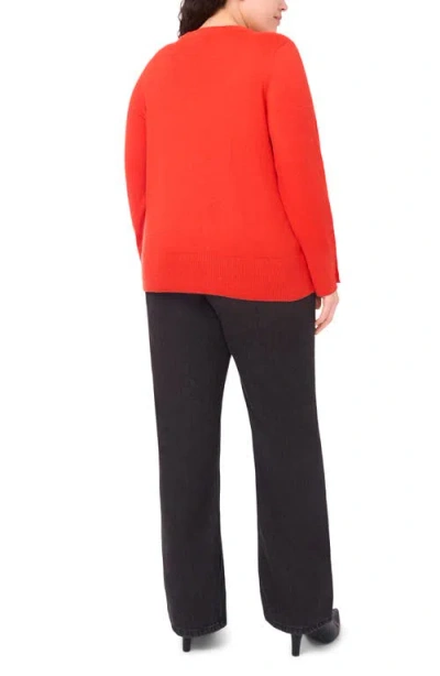 Halogenr Halogen(r) Button Cuff Cotton Blend Sweater In Orange