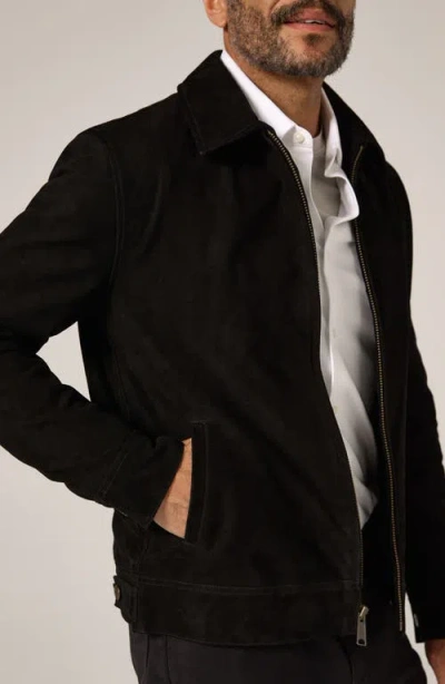 7 Diamonds Outback Front Zip Suede Jacket In Black