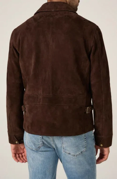 7 Diamonds Leather Drifter Jacket In Brown