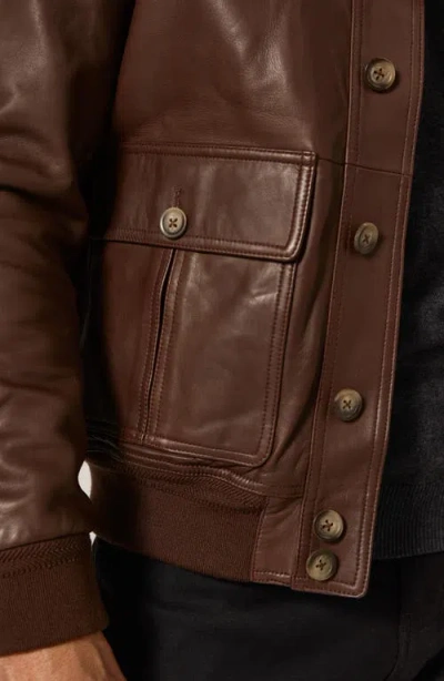 7 Diamonds Pathfinder Genuine Leather Jacket In Brown