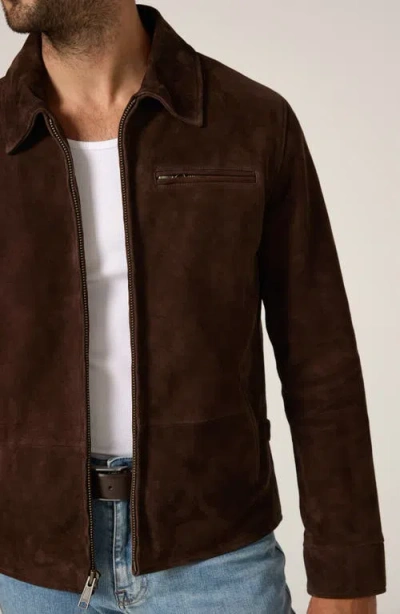 7 Diamonds Leather Drifter Jacket In Brown