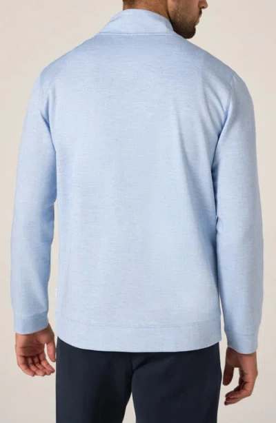 7 Diamonds Ember Herringbone Quarter Zip Sweatshirt In Blue