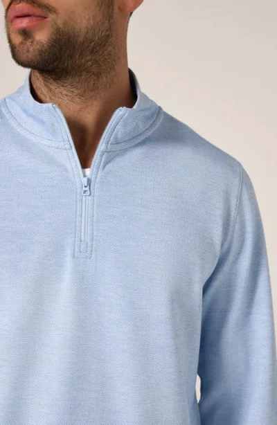 7 Diamonds Ember Herringbone Quarter Zip Sweatshirt In Blue