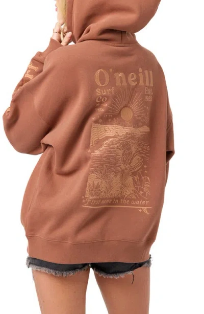 O'neill Chore Break Oversize Hoodie In Brown