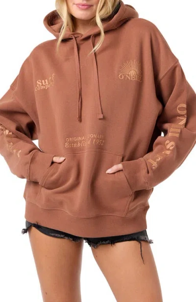 O'neill Chore Break Oversize Hoodie In Brown