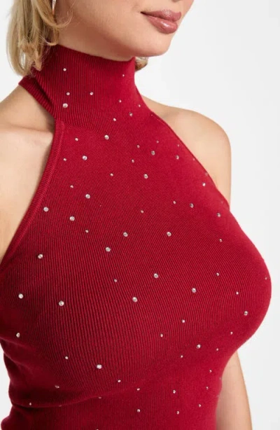 Guess Minara Turtleneck Halter Sweater In Red