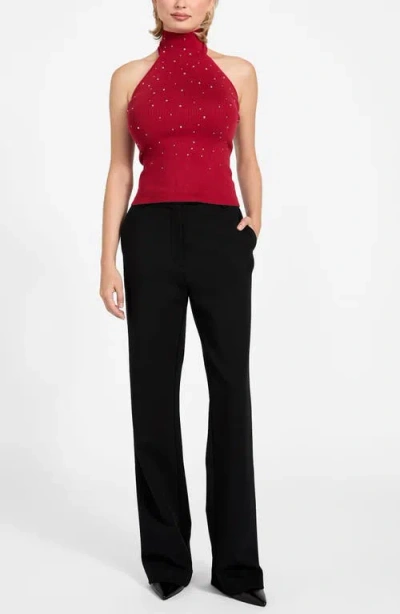 Guess Minara Turtleneck Halter Sweater In Red