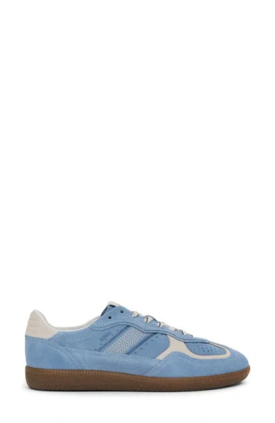 Alohas Light Blue Suede Sneakers With Cream Accents And Contrast Details