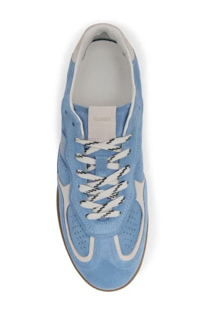 Alohas Light Blue Suede Sneakers With Cream Accents And Contrast Details