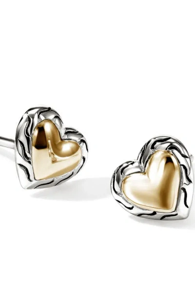 John Hardy Essentials Heart Stud Earrings In Silver